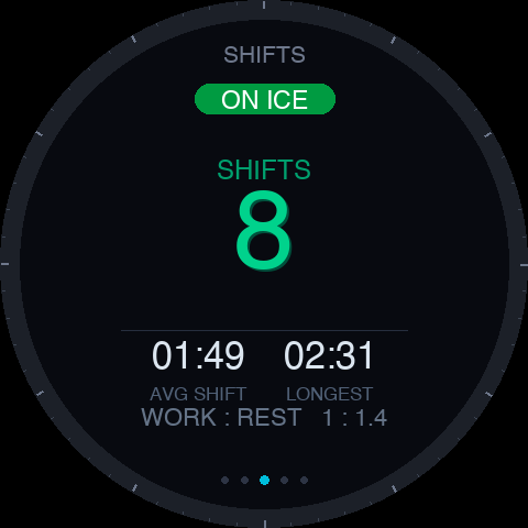RinkPulse Garmin watch shift screen